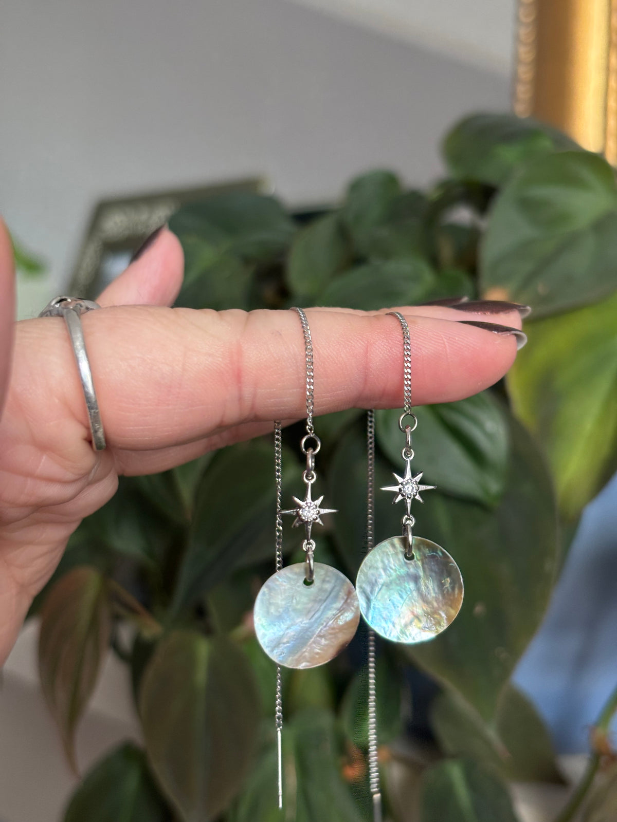 Delicate moon and star threaders