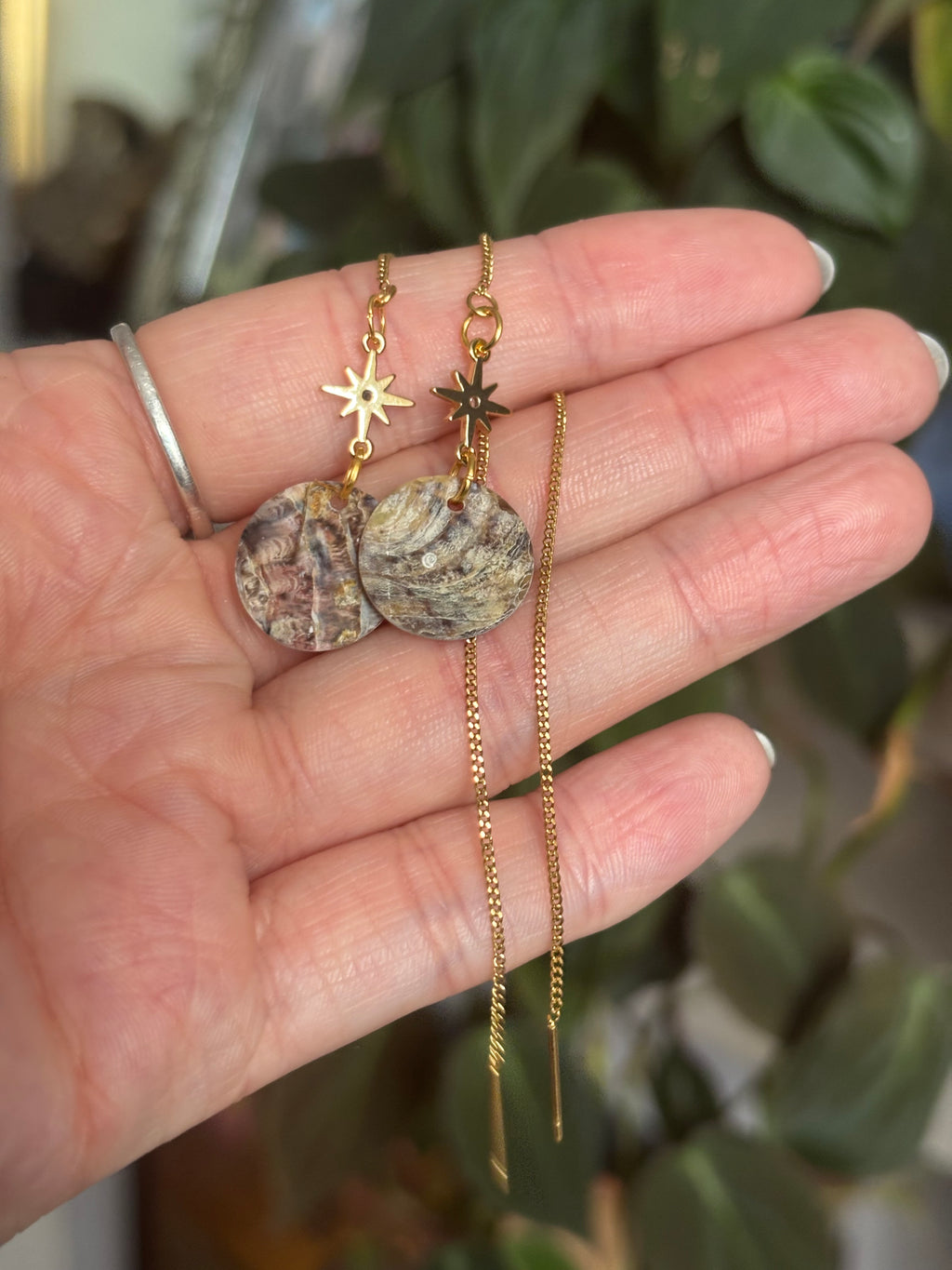 Delicate moon and star threaders