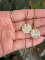 Delicate moon and star threaders