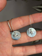 Iridescent star hoops