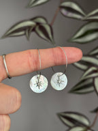 Iridescent star hoops