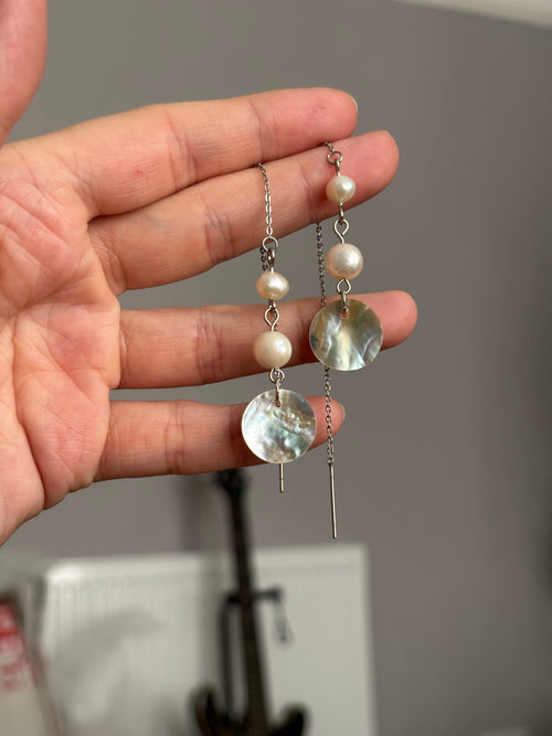 Double pearl drop threaders